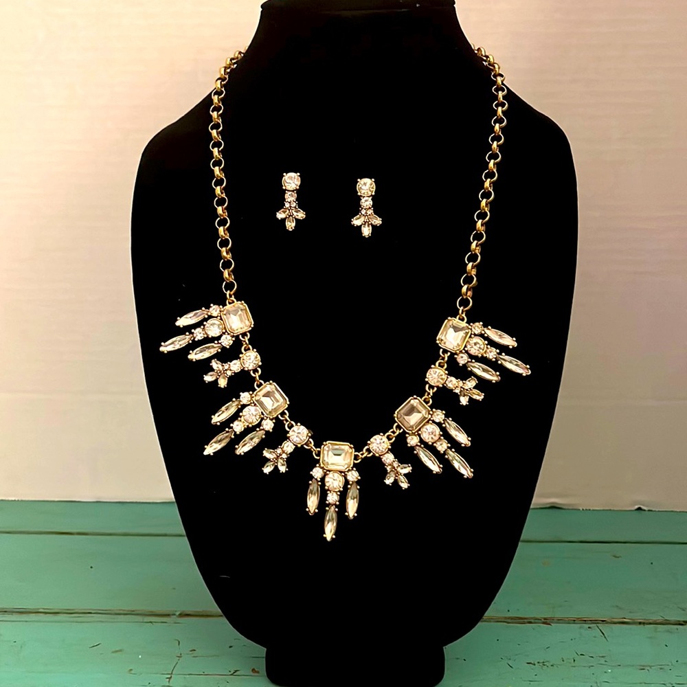 Vintage 1980s Rhinestone Earrings & Rhinestone Earrings Set By Iman